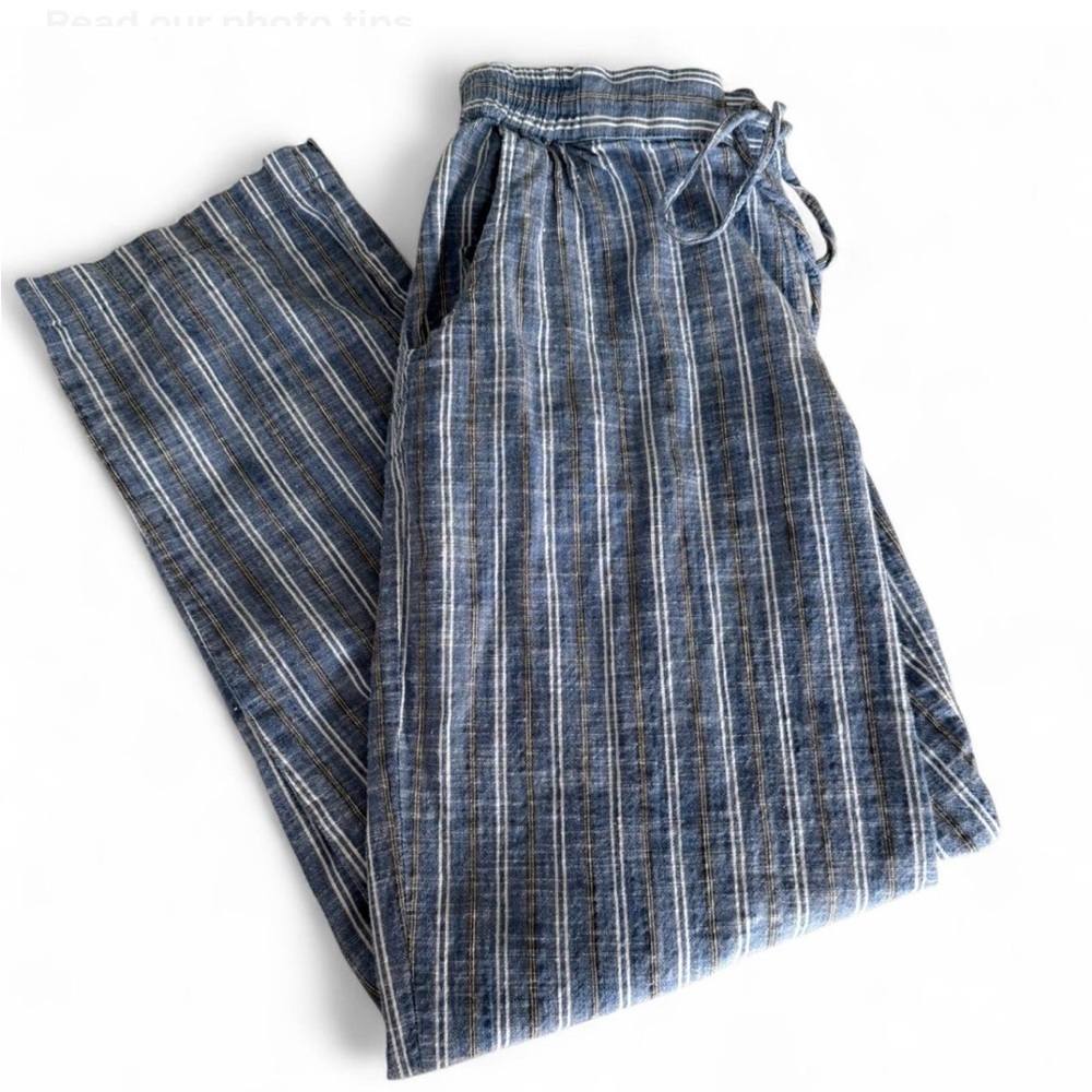 Blue and White Striped 100% Cotton Pants